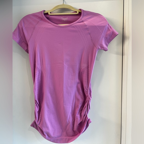 Top camicia manica lunga malva senza cuciture Athleta Momentum taglia M